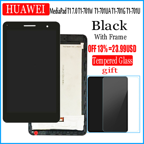 with Frame LCD Display and with Touch Screen For HUAWEI MediaPad T1 7.0 701 T1-701 701U T1-701U 701UA T1-701UA  Digitizer ► Photo 1/6