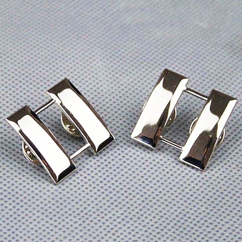 PAIR WW2 U.S. US ARMY OFFICER'S CAPTAIN RANK INSIGNIA PIN BADGE SILVER ► Photo 1/3