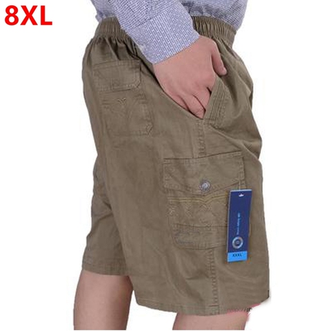 Big size men's summer casual Shorts plus size loose middle-aged oversized cotton 8XL 7XL 6XL Large size 11XL 12XL men shorts ► Photo 1/5