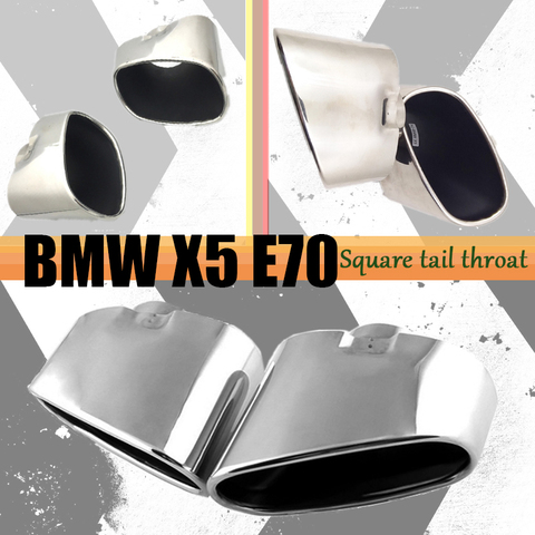 For BMW X5 E70 Car Decoration Flat Chrome Stainless Steel Car Muffler Exhaust Tail Throat Liner pipe ► Photo 1/6