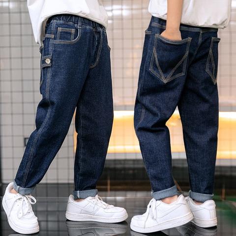 Boys Casual Jeans Spring Autumn Denim Pants 2022 New Fashion Children Loose Trousers Big Boys Clothes 14 Years ► Photo 1/6