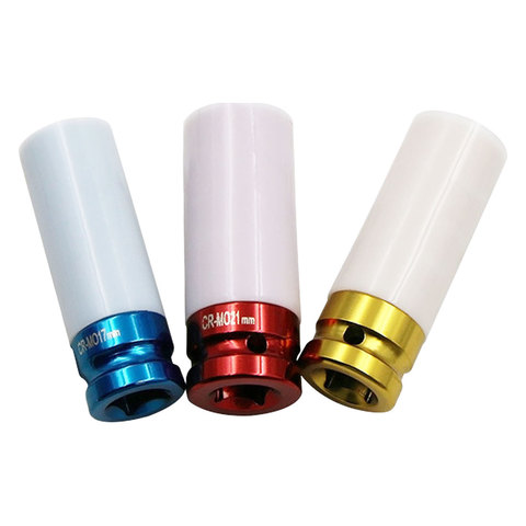 17mm/19mm/ 21mm Colorful Sleeve Tire Protection Sleeve Wall Deep Impact Nut Socket High-carbon Steel Wheel ► Photo 1/5