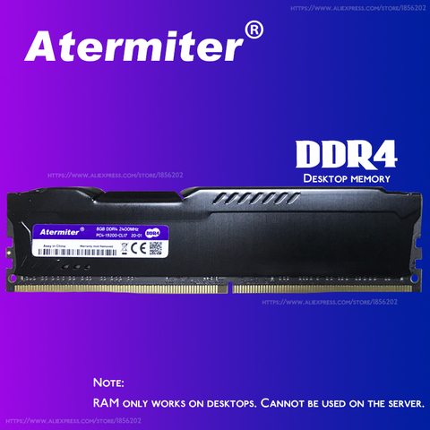 atermiter 32GB 16GB 8gb 4gb PC Memory RAM Memoria Module Computer Desktop DDR4 PC4 4G 8g 16g 2400Mhz 2666Mhz DIMM 2400 2666 X99 ► Photo 1/6