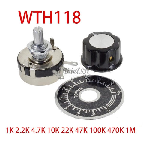 1 set WTH118 DIY Kit Parts 2W 1A Potentiometer 1K 2.2K 4.7K 10K 22K 47K 100K 470K 1M ► Photo 1/3