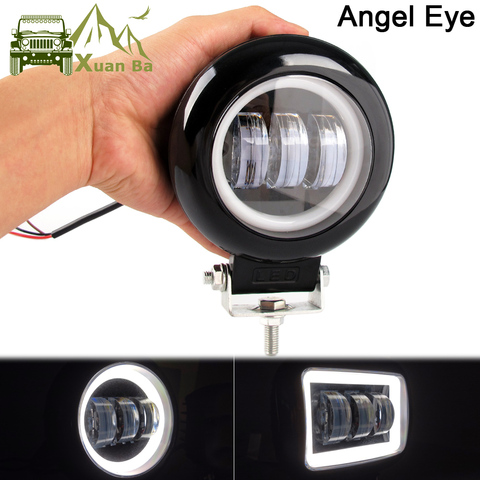 5 Inch Led Work Light Bar 6000K White Flood Beam For Car 4x4 Offroad Truck Boat UAZ ATV 12V 24V Led Angel Eyes Driving Lights ► Photo 1/6