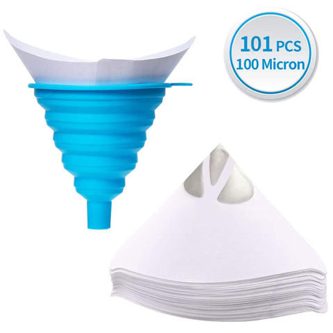 101pcs Paint filter paper funnel car paint spray paint filter disposable filter paper with 1 Pcs Silicone Funnel ► Photo 1/6