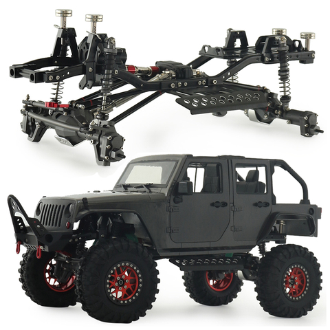 SCX10 Metal Chassis Frame kit 313mm Wheelbase With Prefixal Planetary Gearbox Portal Axle for 1/10 RC Crawler Off Road Truck ► Photo 1/6