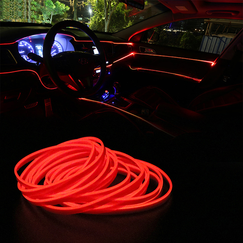 EL Wire Car Neon LED Decoration Strip Dash board Ambient Light For Skoda Octavia 2 A7 A5 Rapid Superb Mazda 6 Chevrolet Cruze ► Photo 1/6