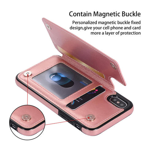 Multi Card Holder Wallet  Phone Cases For iphone 12 Mini 11 Pro XS Max XR X 5 5S SE 2022 8 7 6 6S Plus Leather Magnet Case Cover ► Photo 1/6