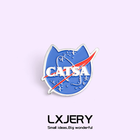 LXJERY CATSA Blue Cat Planet Pin Badge On Backpack Cartoon Lovely Brooch Pins For Clothes Broche For Women Girls Gift ► Photo 1/6