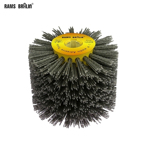 1 pcs 120*100*19mm Nylon Abrasive Wire Drum Polishing Wheel Electric Brush for Woodworking Metalworking ► Photo 1/6