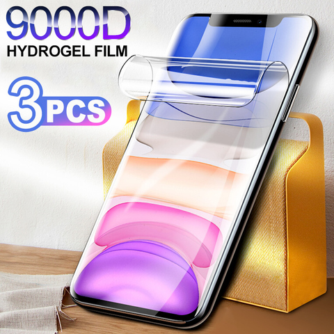 Hydrogel Film Screen Protector For iPhone 11 12 Pro X Xr XS Max Soft Protective Film For iPhone SE 6 7 8 Plus Screen protector ► Photo 1/6