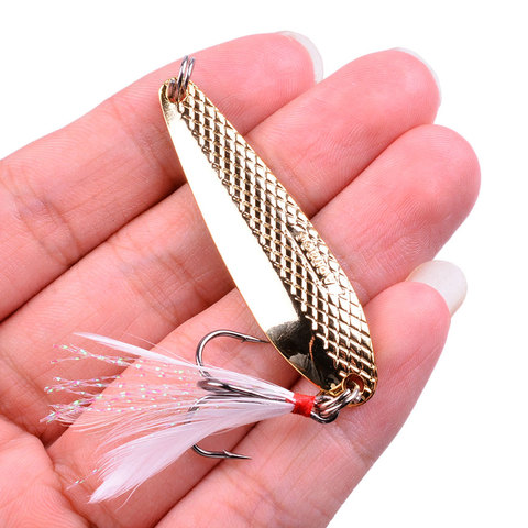 1PCS Metal Trout Spoon Fishing Lures wobbler Spinner Artificial Hard Baits Bass VIB Hard Baits Sequins for Carp Fishing Tackle ► Photo 1/6