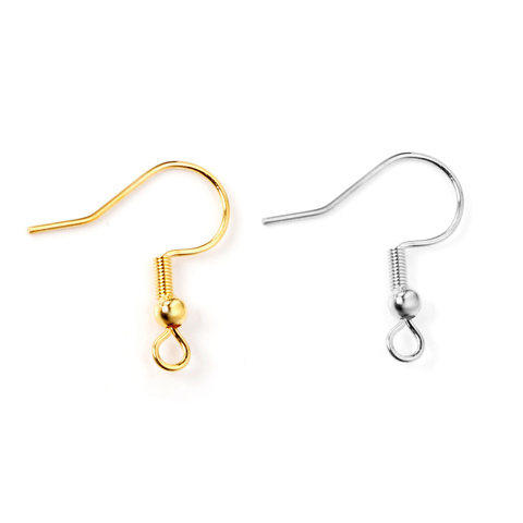 ASON 100 Gold/Silver Color Stainless Steel Earring Hooks,With Steel Ball Jewelry, Can Be Used For DIY Jewelry Making Accessories ► Photo 1/6