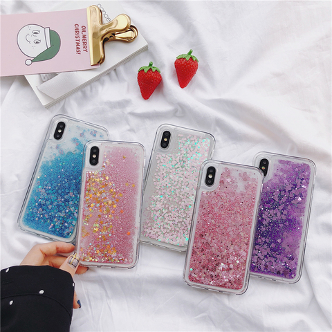 Liquid Glitter Case Soft Silicone Water Cover for Huawei P40 P30 P20 Pro P10 P9 P8 Lite 2017 P Smart Plus 2022 P Smart Z Coque ► Photo 1/6