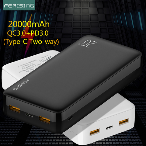 FERISING Power Bank 20000mAh Portable External Battery Charger QC PD 3.0 Poverbank for Xiaomi 20000 mah Fast Charging PowerBank ► Photo 1/6