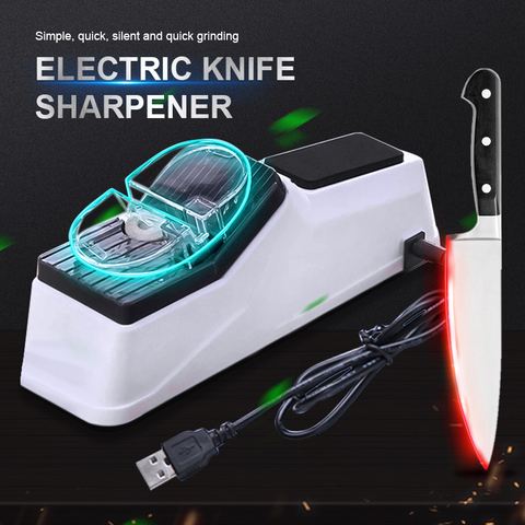 USB Electric Knife Sharpener Adjustable For Kitchen Knives Tool Knife Scissor Sharpening Fine kitchen Tools точилка для ножей ► Photo 1/6