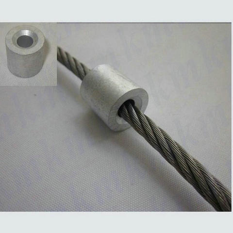HQ RH02 Rigging Hardware American Standard 3/32 or 1/8 Inch Round Aluminium Crimp Sleeves Ferrule for Wire Rope ► Photo 1/6