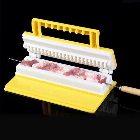 BBQ Kebab Maker Double / Single Row 1 Pcs Meat Skewer Machine Quick Skewer Easy BBQ Tools Outdoor Kitchen Accessories Camping ► Photo 1/6