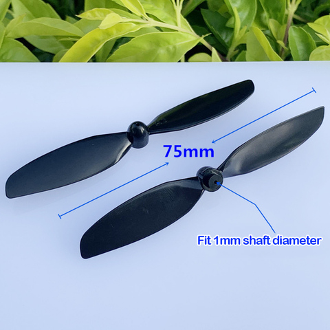 2PCS 75mm Blade Propeller Prop Blade CW+CCW Fit Shaft Diameter 1mm Fr RC Quadcopter Drone Coreless Motor N30 Toy Plane Model ► Photo 1/1