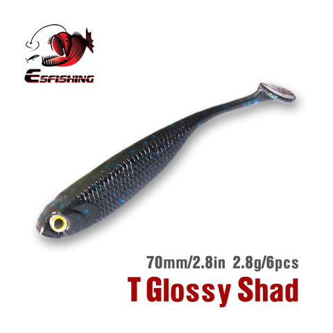 KESFISHING 3D Fishing Lures T Glossy Shad 7cm 2.8g Fishing Bait Spring Soft Lures Isca Artificials Tackle Seawater Fishing ► Photo 1/5