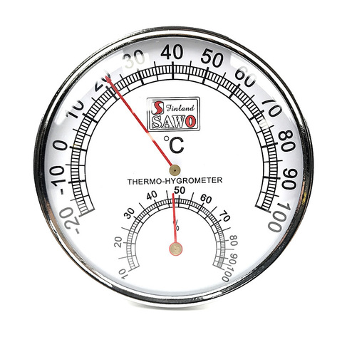 Stainless Steel Case Steam Sauna Thermometer Hygrometer In room accessories ► Photo 1/6