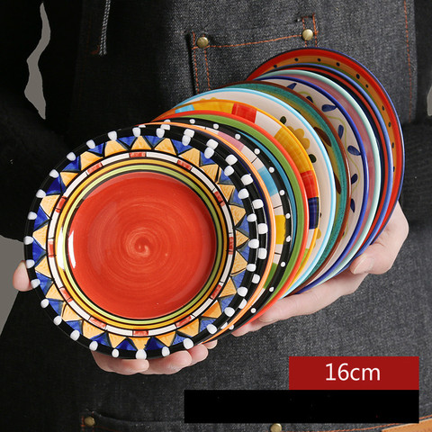 New Style 16cm Creative Hand Painted Ceramic Small Tableware Dishes Fashion Cute European Cake Snack Dessert Plates ► Photo 1/1