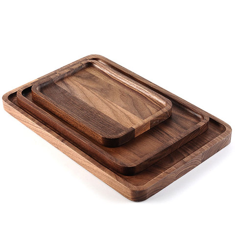 Food Serving Tray, Walnut Wood Vintage Butler Breakfast Tray, Best Kitchen Storge Board for Meat Cheese and Vegetables ► Photo 1/6