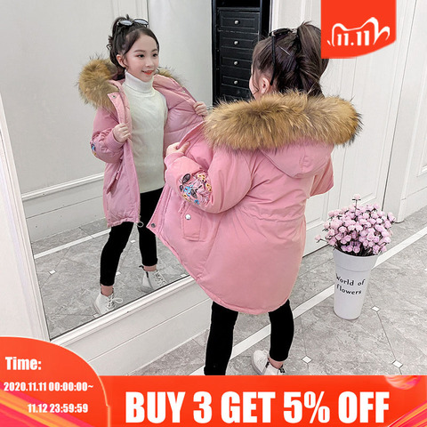 Cotton Outerwear For Kids Jacket New Children Winter Coats For Girls Clothes Thick Warm Down Jackets For Girls Long Sleeve Coat ► Photo 1/6