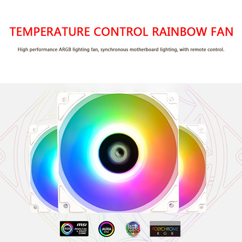3 Pin 12cm ARGB CPU Fan Silent Colorful Lighting Radiator for ID-COOLING XF-12025 Household Computer Accessories ► Photo 1/6