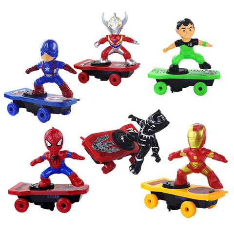 Kids Spider Chivalry Stunt Skate Vehicle Motor-driven Universal Rotating Roll Music Lighting Children Cartoon Toys ► Photo 1/5