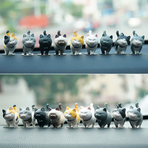 9 Per Set Car Decoration Simulation Cat Doll Kitty Creative Car Center Console Toy Cat Micro Landscape Cute Car Accessories Gift ► Photo 1/6