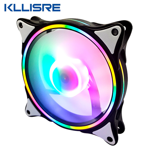 Kllisre LED Case Fan 120mm Fans Silent Sleeve Bearing 4pin Desktop PC Fan Computer Cooling Cooler CPU Coolers Radiators ► Photo 1/6