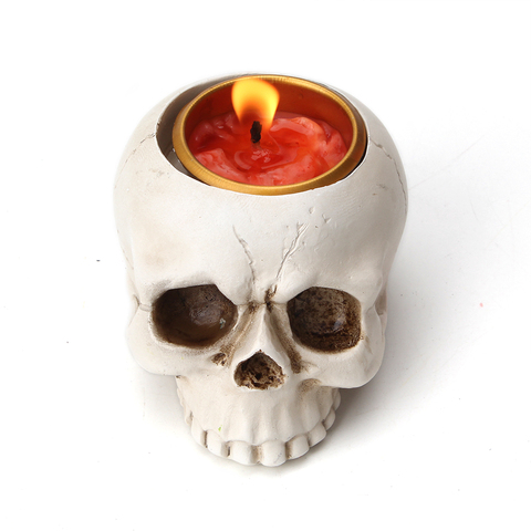 Small Skull Head Ashtray Candlestick Candle Holder Tray Molds Silicone Craft Clay Mould for Concrete Resin Pot Making ► Photo 1/5