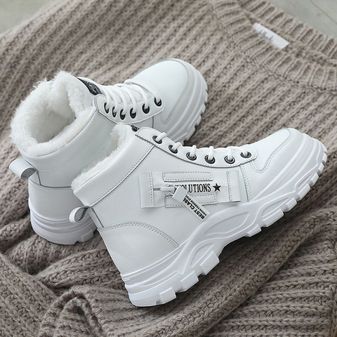 2022 New Winter Snow Boots Women's Shoes Warm Platform Chunky Boots White Black Casual High-top Shoes Women Ankle Boots Female ► Photo 1/6