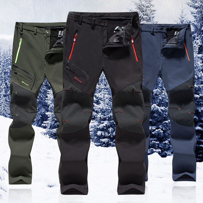 Outdoor Men's Skiing Hiking Thermal Pants Insulated Fleece Lined Winter Trousers