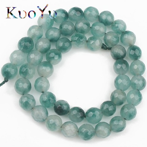 Natural Faceted Green Chalcedony Stone Beads Round Loose Bead For Jewelry Making 15