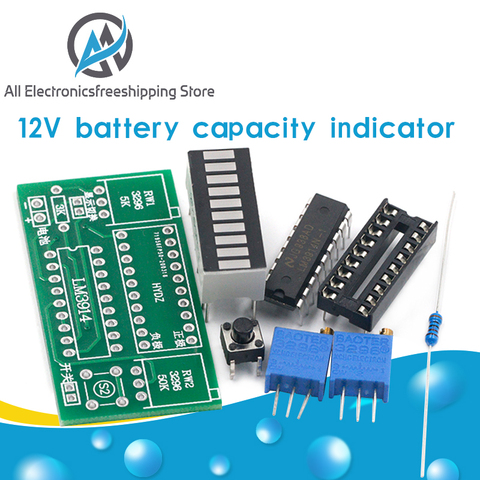 LM3914 10 Segment 3.7V Lithium 12V Battery Capacity Indicator Module Power Level Tester LED Display Electronic DIY Kits ► Photo 1/6