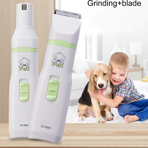 CP-5200 2 In 1 Pet Dog Cat Hair Trimmer Paw Nail Grinder Grooming Clippers Nail Cutter Hair Cutting Machine Professional ► Photo 1/6