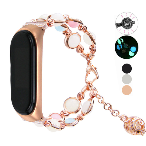 Luminous Beads Bracelet Strap Fo Xiaomi Mi Band 3 4 5 Women Fashion Smart Wrist Band Loop for Xiaomi Mi Band 3 4 5 Watch ► Photo 1/6