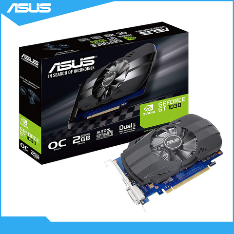 Asus Graphics Card PH-GT1030-O2G GeForce GT 1030 2GB Phoenix Fan OC Edition HDMI DVI Graphics Card ► Photo 1/6