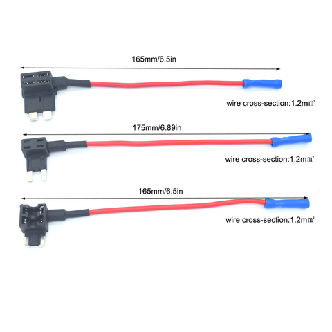 12V MINI SMALL MEDIUM Car Fuse Holder Add-a-circuit Size TAP Adapter with 10A Micro Mini Standard ATM Blade Fuse ► Photo 1/6