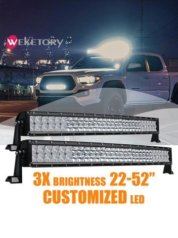 weketory 5D 22 32 42 52 inch 200W 300W 400W 500W Curved LED Work Light Bar for Tractor Boat OffRoad 4WD 4x4 Car Truck SUV ATV ► Photo 1/6