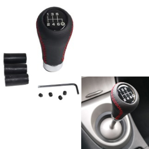 Universal 5/6 Speed Car Manual Gear Shift Knob Shifter Lever Stick Red Black Stitche PU Leather For Honda Civic FIT CITY CRV ► Photo 1/6