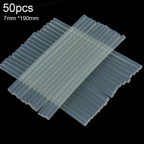 50pcs/lot 7mmx190mm Transparent Hot Melt Gun Glue Sticks Gun Adhesive DIY Tools for Hot-melt Glue Gun Repair Accessories ► Photo 1/6