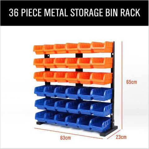36pc tool Parts box Storage Rack Shelving Garage Hardware screw Tool organize Box with iron shelf Components box ► Photo 1/4