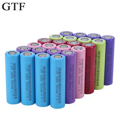 GTF 1PC 3.7V 18650 real capacity 3400mAh Rechargeable Battery Li-ion Batteries for Flashlight Torch Headlamp Drop shipping Cell ► Photo 1/6