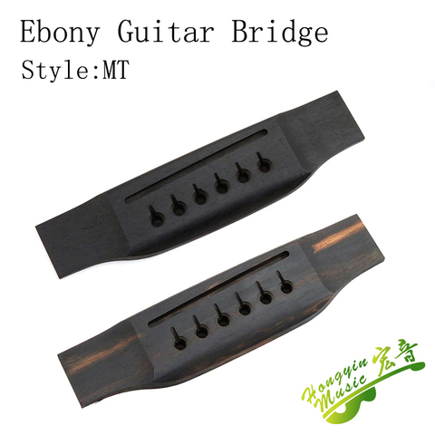 High Quality Ebony Guitar Bridge Replacement Parts Solid Wood Acoustic Guitar Accessories 153*37*9mm MT style ► Photo 1/6
