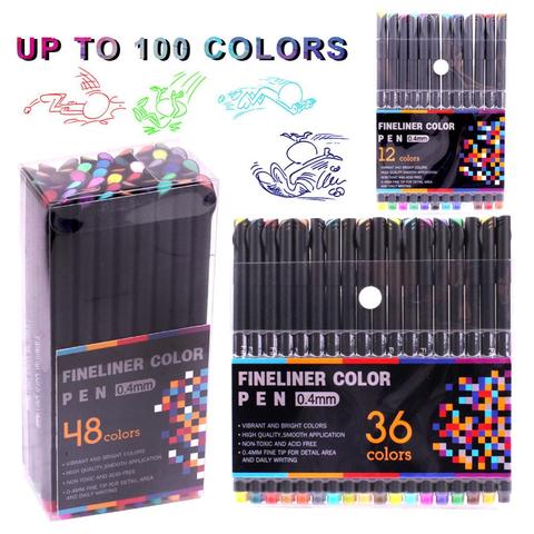 Fineliner Pens Fineliner Color Pens Set 100 Colors, 0.4 mm Felt