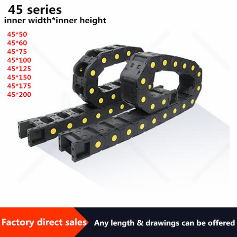 45*50 60 75 100 125 150 175 200 Transmission 1000mm Cable Drag Chain Wire Carrier End Connectors for CNC Router Machine Cable ► Photo 1/3